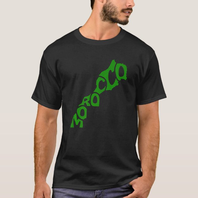 Marokko Karte Flaggenflagge Maroc Marokkanische Fl T-Shirt (Vorderseite)