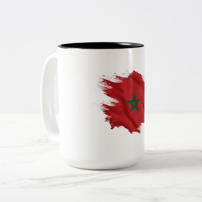 Marokko Karte Tasse - Stolzes marokkanisches Desig (Vorderseite Links)