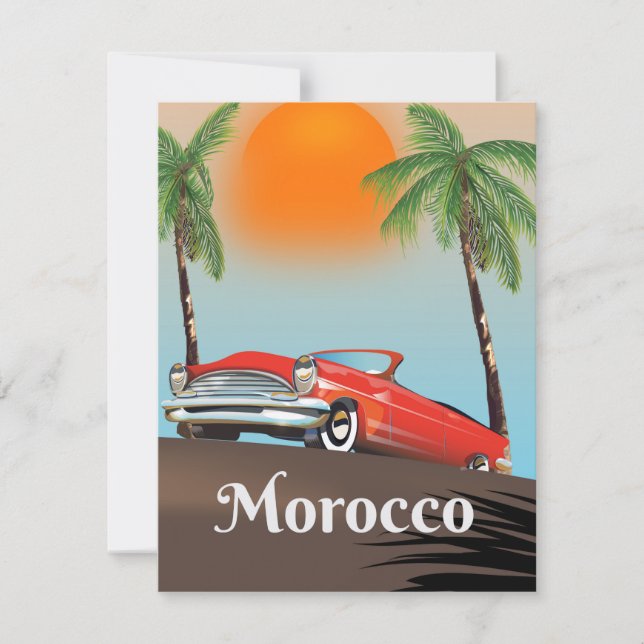 Marokko Klassisches rotes Reiseplakat (Vorderseite)