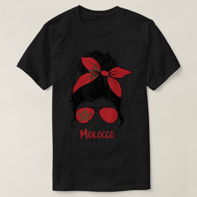 Marokko Mädchen Marokko Marokkanerin Flagge T-Shirt (Design vorne)