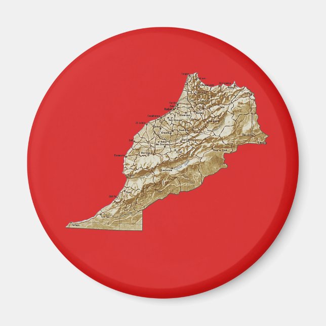 Marokko Mappnet Magnet (Vorne)