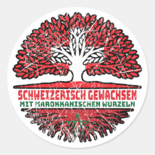 Marokko Marokkanisch Schweizer Schweiz Baum Wurzel Runder Aufkleber