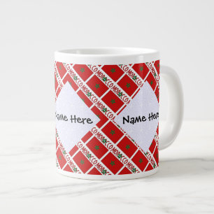 Marokko Marokkanische Flagge Kacheln Personalisier Jumbo-Tasse
