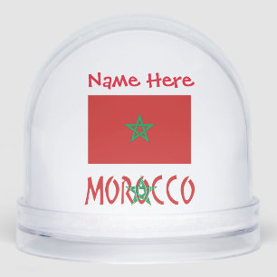Marokko Marokkanische Flagge Rot Personalisierter  Schneekugeln