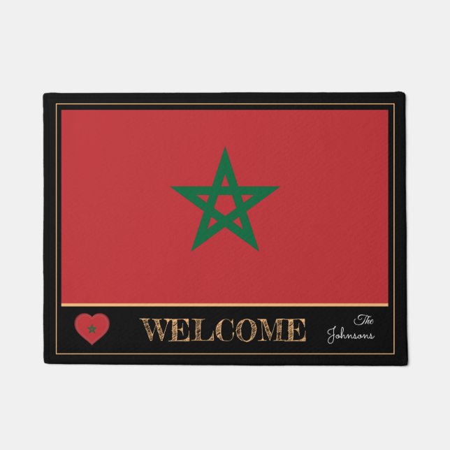 Marokko & Marokko Flag Haus Matten/Sport Willkomme Fußmatte (Vorderseite)