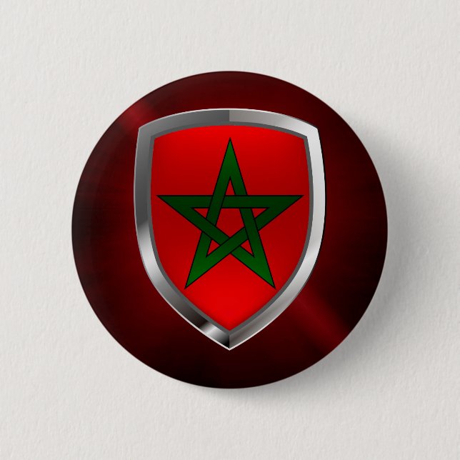 Marokko Metallisches Emblem Button (Vorderseite)