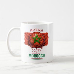 Marokko National Fußball Flagge Erbe Fußball Kaffeetasse