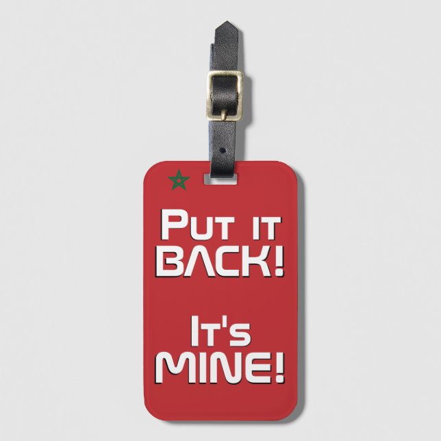 Marokko Nationalflagge Funny Patriotic Gepäckanhänger (Vorderseite Vertikal)