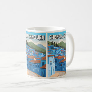 Marokko Reise-Postkarte chefchaoun, blaue Stadt Ge Kaffeetasse