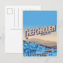 Marokko Reise-Postkarte chefchaoun, blaue Stadt Ge Postkarte