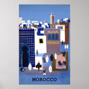 Marokko-Reiseplakat.  15x25 Poster