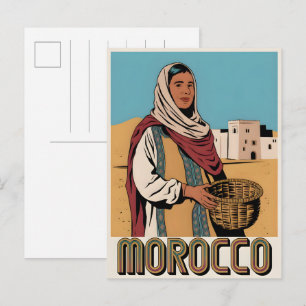 Marokko-Reisepostkarte mit Geschenk für lokale Fra Postkarte