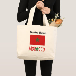 Marokko und die marokkanische Flagge Personalisier Jumbo Stoffbeutel