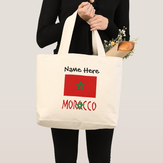 Marokko und die marokkanische Flagge Personalisier Jumbo Stoffbeutel (Vorderseite (Produkt))