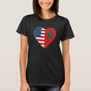 Marokko US-Flagge Amerikanische marokkanische Lieb T-Shirt