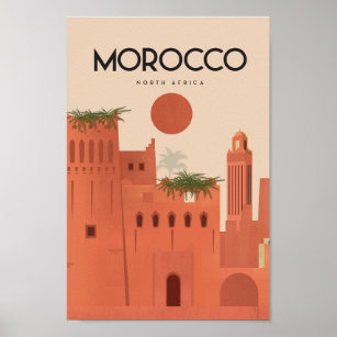 Marokko Vintage Reiseplakat Poster