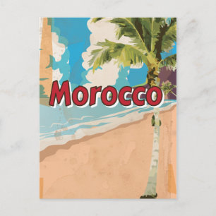 Marokko Vintage-Urlaubsposter Postkarte