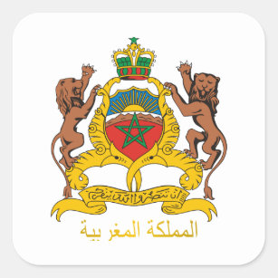 Marokko-Wappen Quadratischer Aufkleber