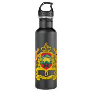 Marokko Wappen T-Shirt Flag Andenken Rabat Edelstahlflasche