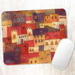 Marokko Wasserfarbe Mousepad<br><div class="desc">Aquarellmalerei des Dorfes Ait Benhaddou in Marokko. Die warmen Erdfarben und die unverwechselbare Architektur. Originelle Kunst von Nic Squirrell.</div>