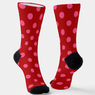 Marone Rot Pink Polka Punkte Design Socken
