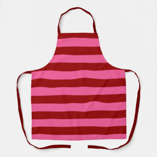 Marone Rot Pink Streifen Design  Schürze
