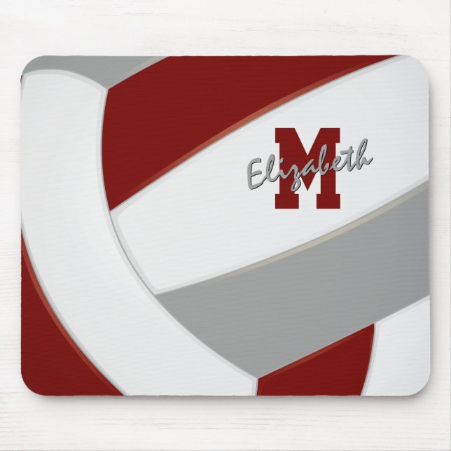 Marongraue Mannschaftsfarben personalisierte Volle Mousepad (Vorne)