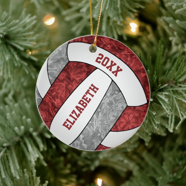 Marongrauweißer, gürteliger Sake-Volleyball Keramik Ornament (Baum)