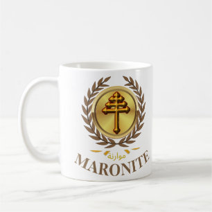 MARONITISCH (Offizielles Kreuz) Geschenktasse Kaffeetasse