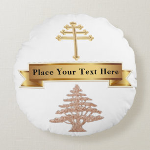 Maronitische Kirche Hochzeit personalisierter Ring Rundes Kissen