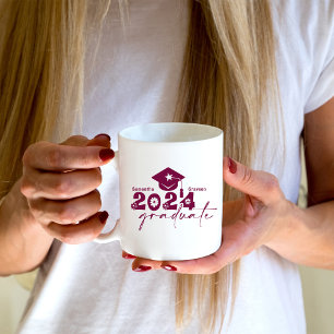 Maroon 2024: personalisierte Graduate Class Kaffeetasse