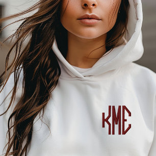 Maroon 3 Buchstaben Custom Monogramm Bestickter Hoodie