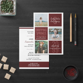 Maroon 3-Photo Fun Boxes Graduation Invitation