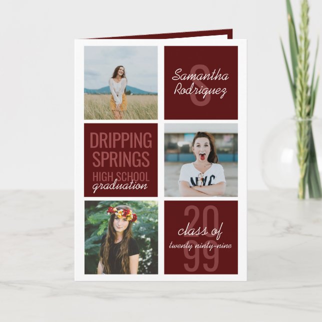 Maroon 4-Foto Fun Boxes Abschluss Einladung (Vorderseite)