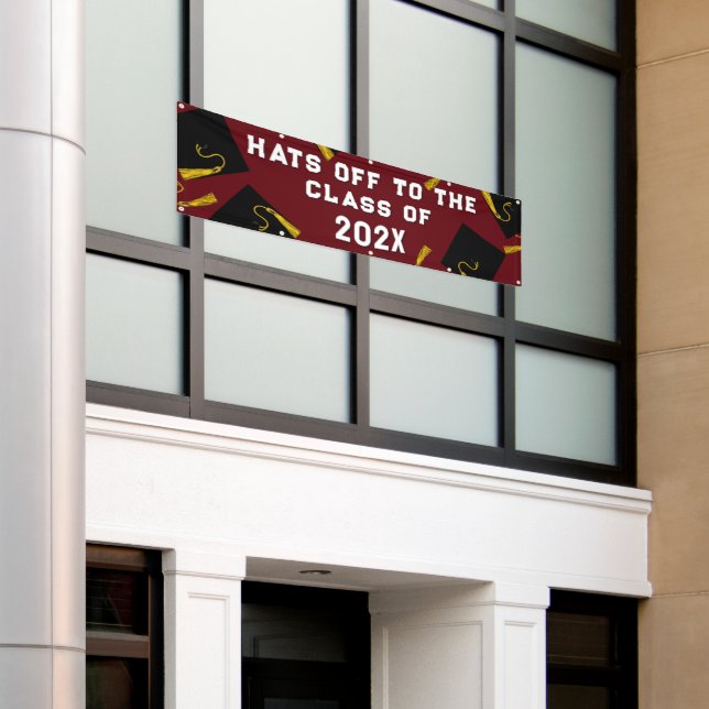 Maroon Abschluss 2025 Banner (Äußeres Gebäude)
