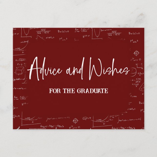 Maroon Advice and Wishes for the Graduate Begleitkarte (Vorderseite)