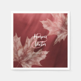 Maroon Ahorn Blätter Hochzeit im Herbst Servietten