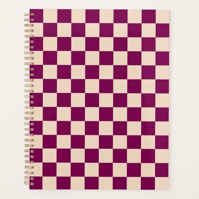 Maroon and beige checkerboard pattern planer (Vorderseite)
