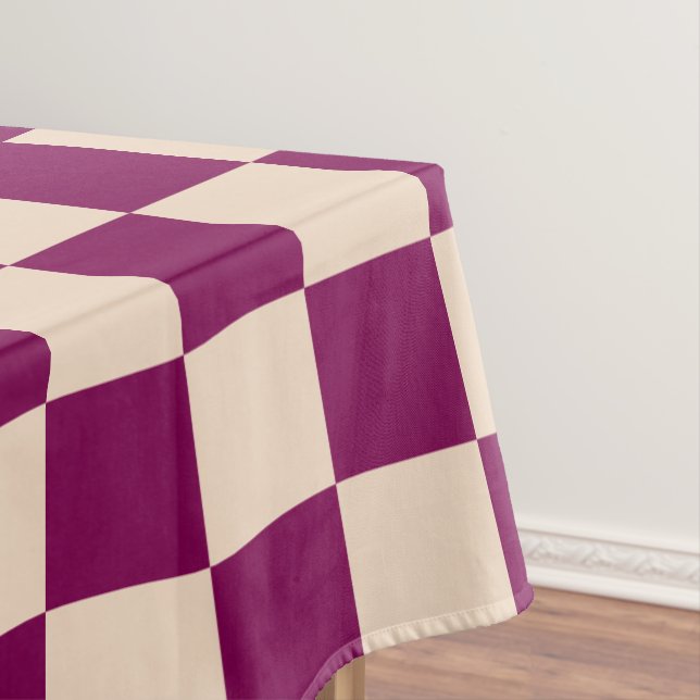 Maroon and beige checkerboard pattern tischdecke (Beispiel)