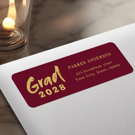 Maroon and Gold Modern Script Abschluss Address
