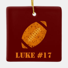 Maroon and Gold Personalisiert Football Keramik Or Keramikornament