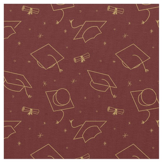 Maroon Background Graduation Cap Toss Stoff (Nahaufnahme)