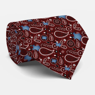 Maroon Bandana und Denim Texas Neck Tie Krawatte