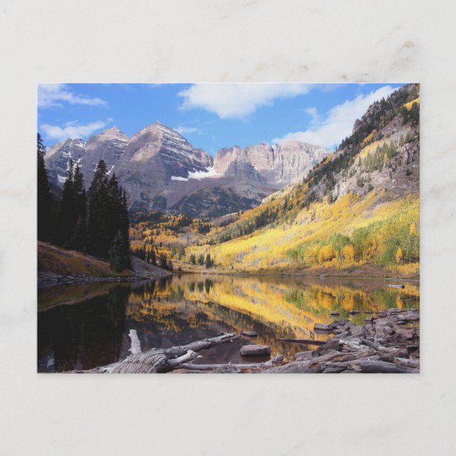 Maroon Bells Colorado Autumn Postkarte (Vorderseite)