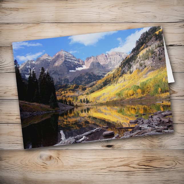 Maroon Bells Colorado Carte de voeux d'automne (Créateur téléchargé)