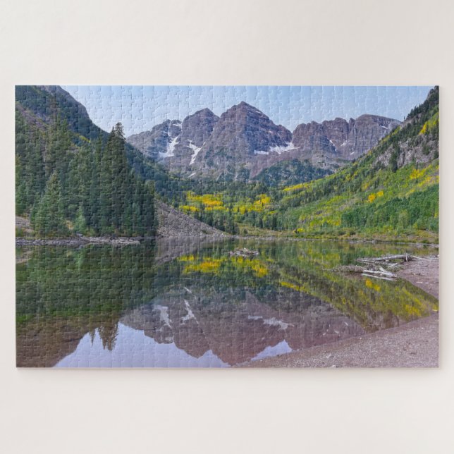 Maroon Bells, Herbstreflektion, Colorado (Horizontal)