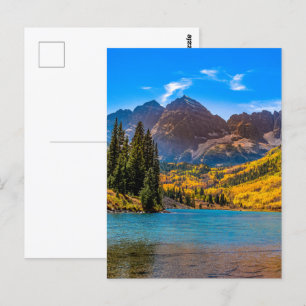 Maroon Bells in Aspen, Colorado Postkarte