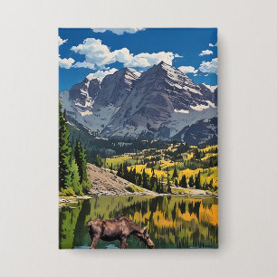 Maroon Bells mit Elch Button