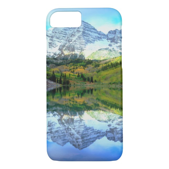 Maroon Bells reflektiert Maroon Lake Case-Mate iPhone Hülle (Rückseite)