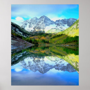 Maroon Bells reflektiert Maroon Lake Poster